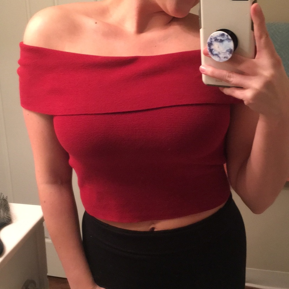 Deep red crop top